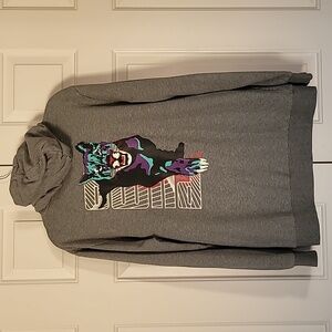 Puma Women's Gray Hoodie Fleece Sweatshirt Oversized Size: Large